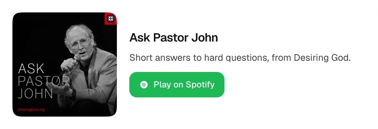 A podcast card with its artwork and a Play on Spotify button.